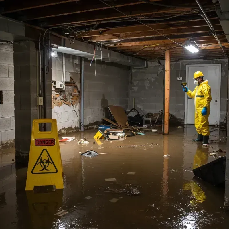 Flooded Basement Electrical Hazard in London, AR Property